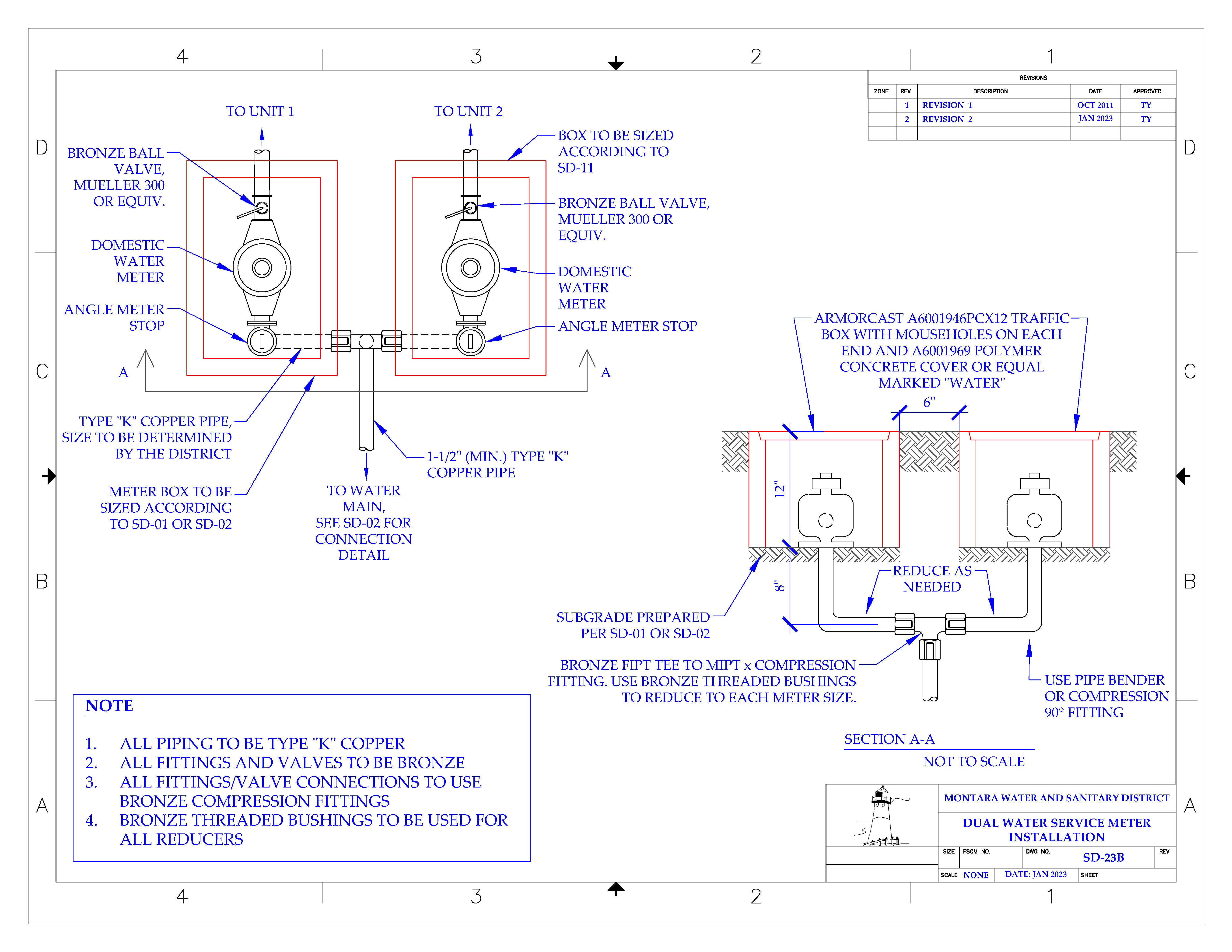 Dual Water Service Connection